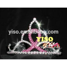 single pink ribbon fashion crystal tiara